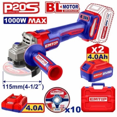 ELAG271532- AMOLADORA ANGULAR DE 1000W - BAT 4.0AH - CARGADOR