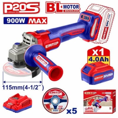 ELAG261521 - AMOLADORA ANGULAR DE 4 1/2 CON 1 BAT. 4 AH - CARGADOR