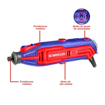 EMGK1301 - MINI DRILL DE RECTIFICADOS 130W EMTOP