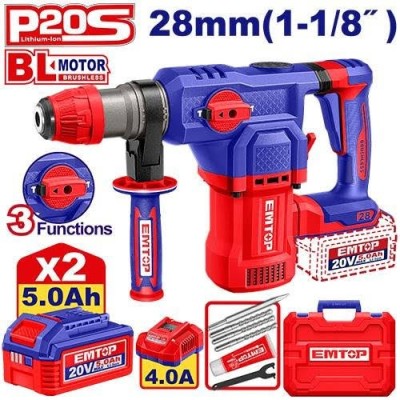 ELRH202862 - ROTOMARTILLO 20V 4.5J CON 2BAT 5AH - CARGADOR RAPIDO Y MALETA